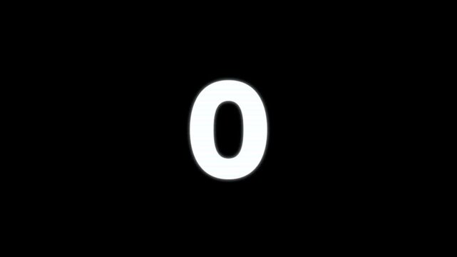 Number countdown from ten to zero 3d animation 