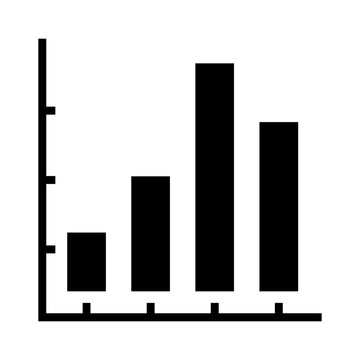 A simple bar chart shows four black vertical bars. The graph represents data with varying column heights on an axis.