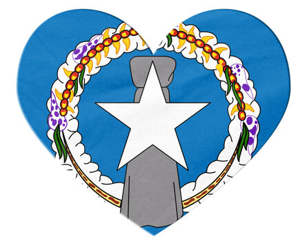 Northern Mariana Islands flag forming heart shape with transparent background