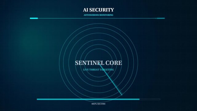 Sentinel Core AI Security HUD Text Animation