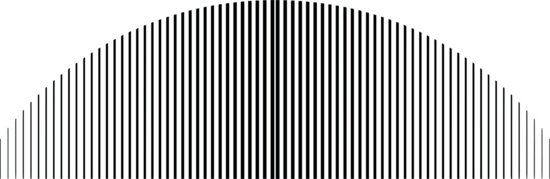 Abstract striped arch illustration featuring vertical line pattern and geometric semicircle optical design vector artwork