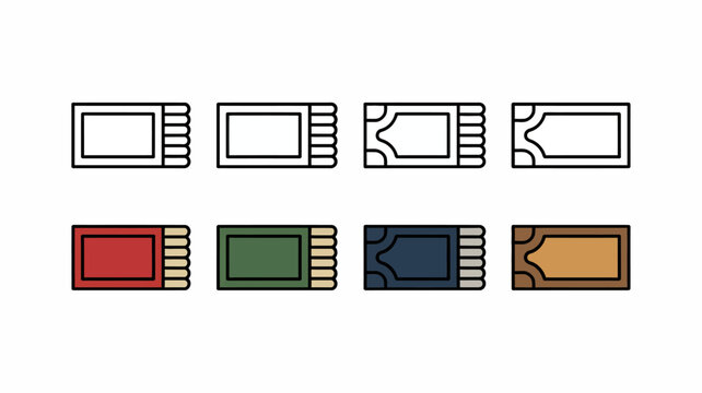 Set of colorful flat design icons showing different media formats
