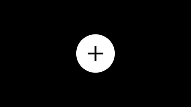 White Plus Sign Inside A Circle On A Black Background plus symbol addition symbol