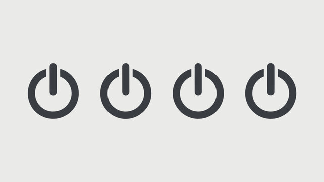 Set of four lightbulb icons in different power states