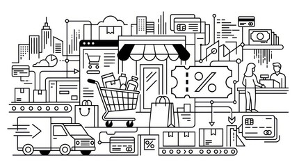 Obraz premium Ecommerce shopping online store concept.