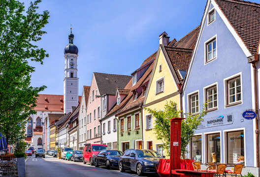 Landsberg am Lech, Germany - June 8: historic buildings at the old town of landsberg am lech on June 8, 2026