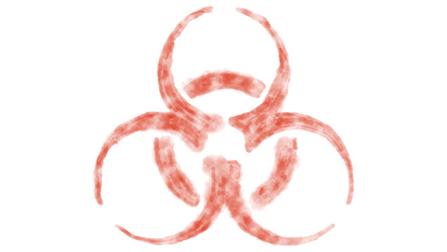 watercolor biological hazard warning, color illustration