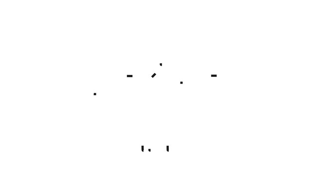 Black Intersection Plus Icon Animation Line Drawing Reveal and Outro Repeated Cycle Loop - Transparent Background Alpha Channel Included