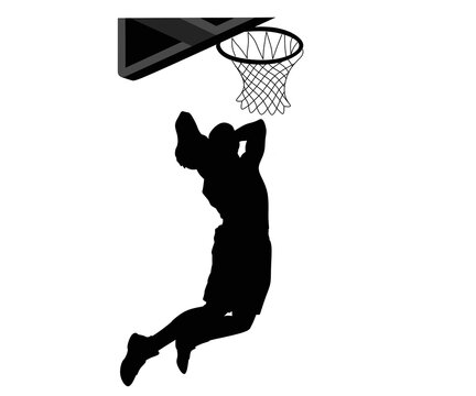 Basketball player slamdunk sillhouette vector, basketball player slamdunk sillhouette icon, basketball player slamdunk sillhouette image, player basketball sillhouette vector, basketball slamdunk icon