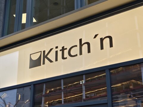 Oslo, Norway-Nov.26th 2025: Kitch'n brand logo store sign