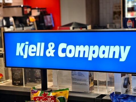 Varmland County, Sweden-Nov.26th 2025: Kjell & Company store brand and retail display in Sweden