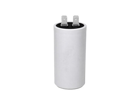 White motor capacitor isolated on white background.