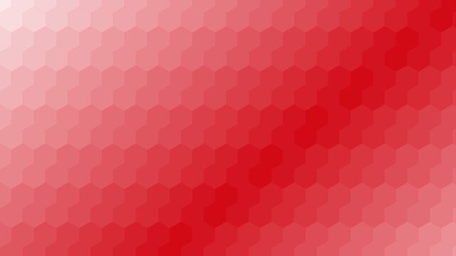 Red hexagon pattern motion background, abstract geometric gradient loop animation