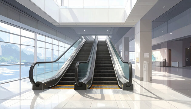 Modern Escalator Hall Interior