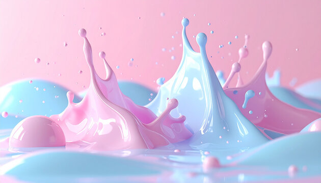 Pastel Liquid Splash Abstract