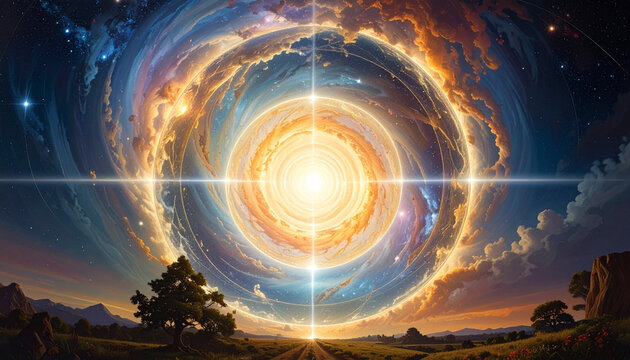 Glowing Cosmic Portal in the Sky