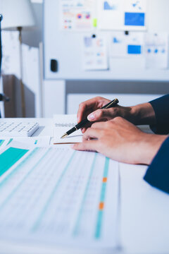 Accounting company provide finance and taxation planning for profitable cash flow, Auditor and accountant team working in office, analyze financial data and accounting record with calculator