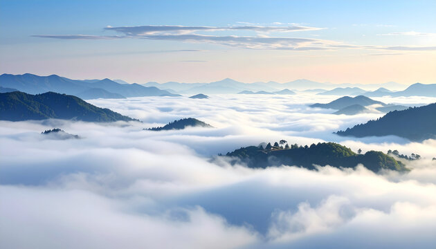 Mountain Peaks Above the Sea of Clouds