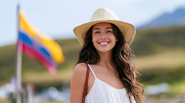 Young Woman in White Sundress Exploring Cotopaxi National Park, Ecuador