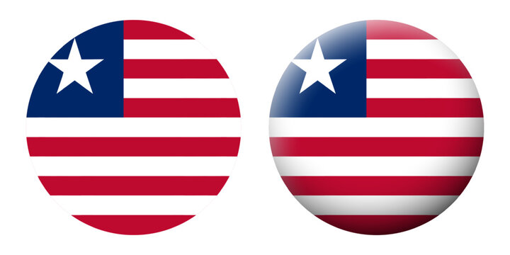 Vector illustration of Liberia flag set on transparent background