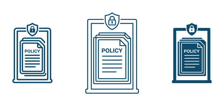 Policy and administrative documentation icon set