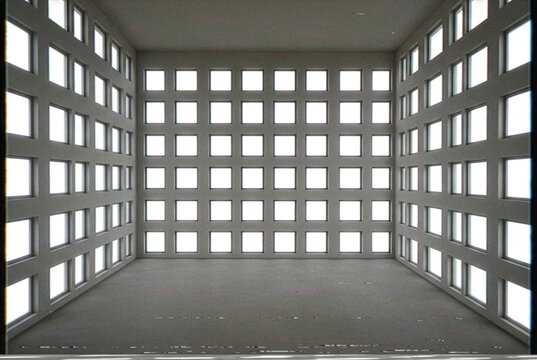 AI generated empty dark corridor hallway interior liminal space concept