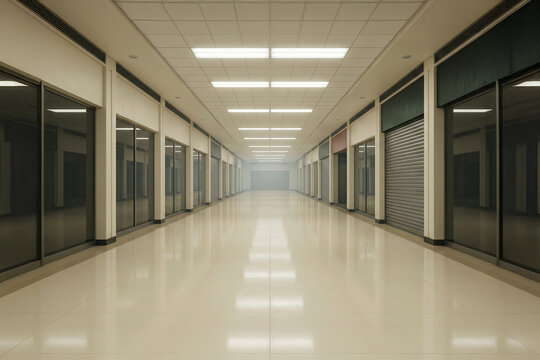 AI generated empty building architecture symmetrical view liminal space