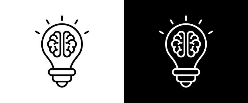 idea white and black icon set design