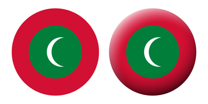 Vector illustration of Maldives flag set on transparent background