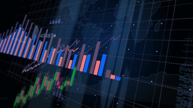 Strategic channels and straits for global trade charts and graphs diagram concept on display screen