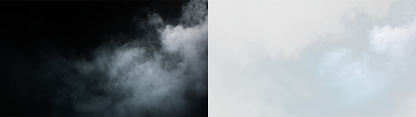 Fototapeta premium Clouds moving over a blue sky during the day with a subtle gradient fading into a transparent background