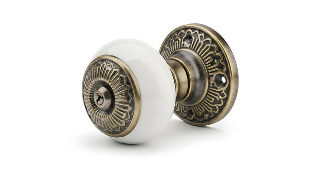 Vintage Brass Door Knob Hardware.