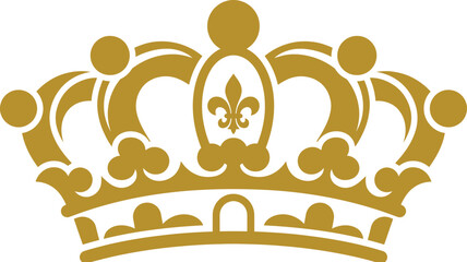 Golden crown icon royal symbol of power and authority. Cartoon illustration of crown vector icon for web design © IMRAN