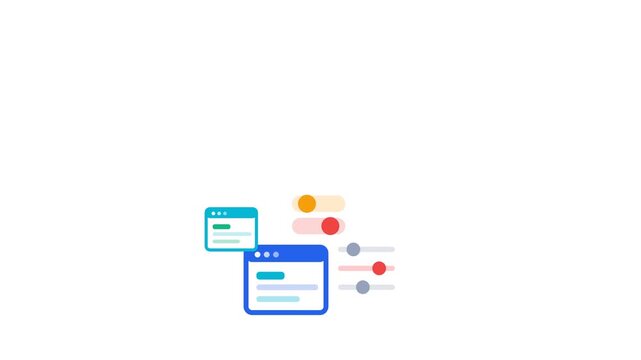 Premium revealing web navigation browser and lock radial orbit UI web icon animation 121