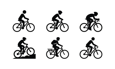 Obraz premium Bicycle rider icons for cycling sports and transport concept.