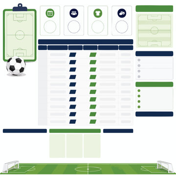 Soccer Match Schedule planner with Football Wall Chart and strategy board