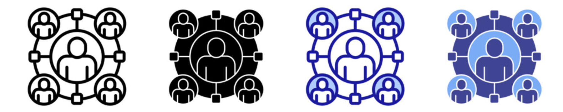 Team Structure Icon Set Multiple Style Collection