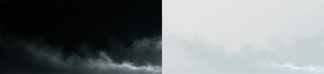 Clouds floating in a grey sky during mid-afternoon in a natural setting with no visible landscape, on a transparent background © Liubov