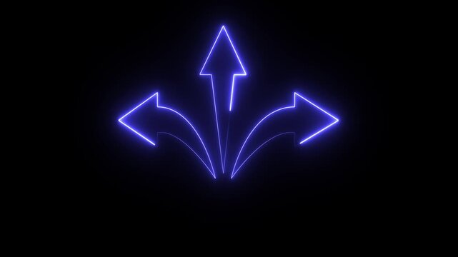 A digital illustration depicting three arrows arranged in a crossroads formation.
