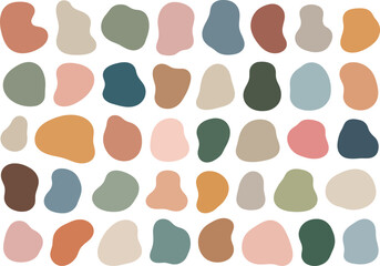 Fototapeta premium Abstract organic shapes collection in earthy pastel color palette