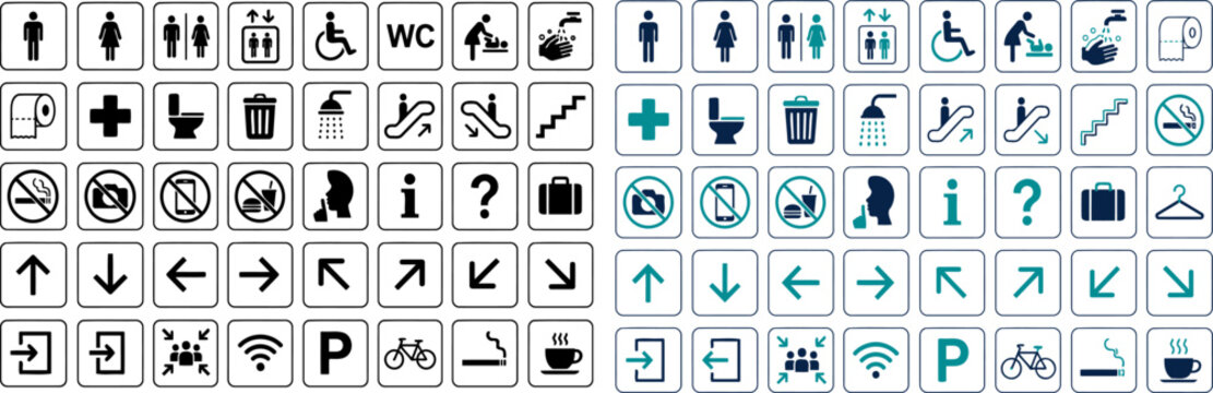 Set of public information icons