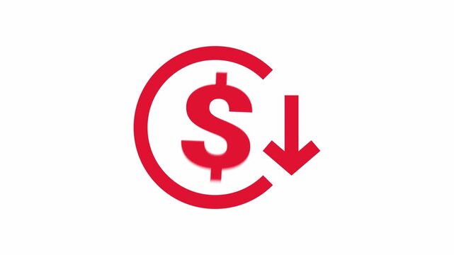 falling dollar value animation
