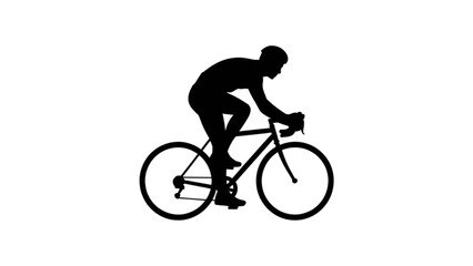 Naklejka premium Professional cyclist riding a road bike in intense focus Vector