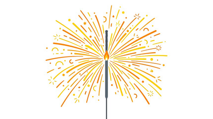 Fototapeta premium Firework explosion, colorful sparkler, festive pyrotechnic, celebration design element