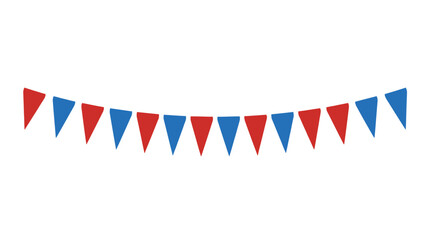 Red, blue triangular pennant banner, festive decorations, party flags, bunting garland © MSTLUCKY
