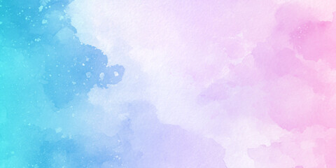 Abstract background image of sea with watercolor painted on white paper, Soft watercolor textures flow and blend organically across the background, soft aqua and turquoise abstract background.  © Iniya