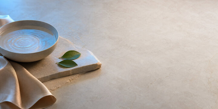 Spa Treatment Menu Background With Water Dish