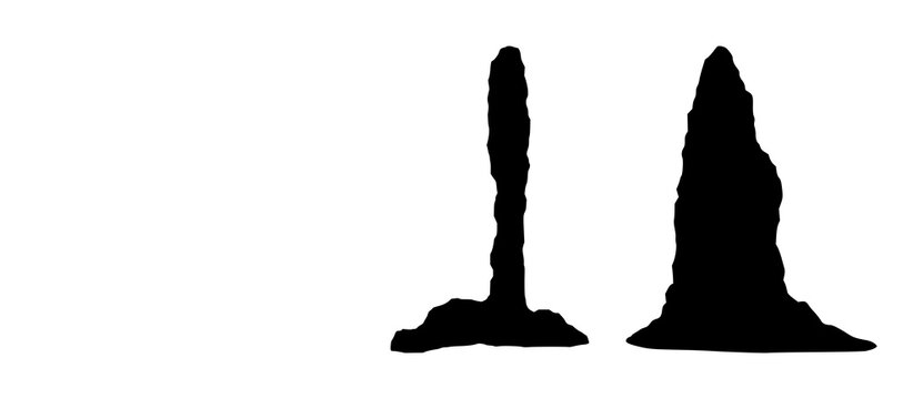 Black silhouette, white background: geyser set with simple line art design featuring outline, illustration, graphic elements with clean design and vector art