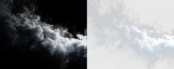 White clouds drifting in a blue sky during daylight in a clear atmosphere with a transparent background for easy use © Liubov