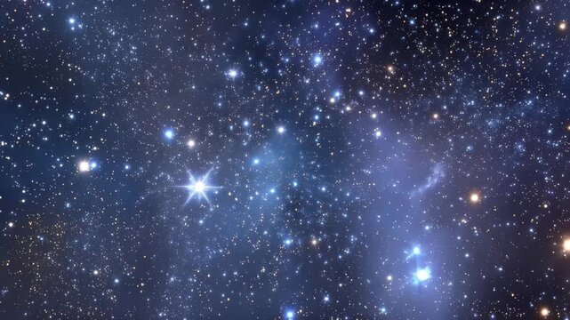 Stars fill the night sky in a vast galaxy creating a beautiful display of lights and colors in the universe